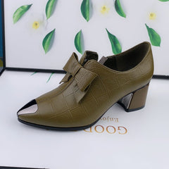 🔥【Premiat】Pantofi din piele naturală, stil retro britanic, cu toc