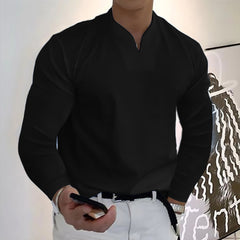 ✨【S-5XL】 Tricou de vară pentru bărbați, din bumbac elastic, cu decolteu în V, în stil nou