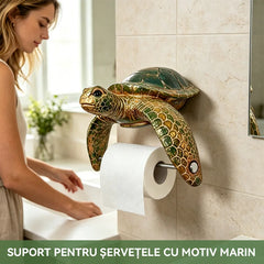🐢🧻Suport Retro pentru Șervețele de Perete cu Design 3D de Țestoasă Marină